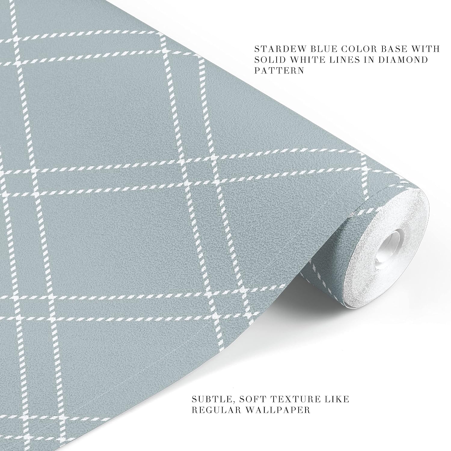 HALL & PERRY Peel and Stick Removable Wallpaper in Bradbury Design, Stardew Blue, 17.71 in x 198 in Roll