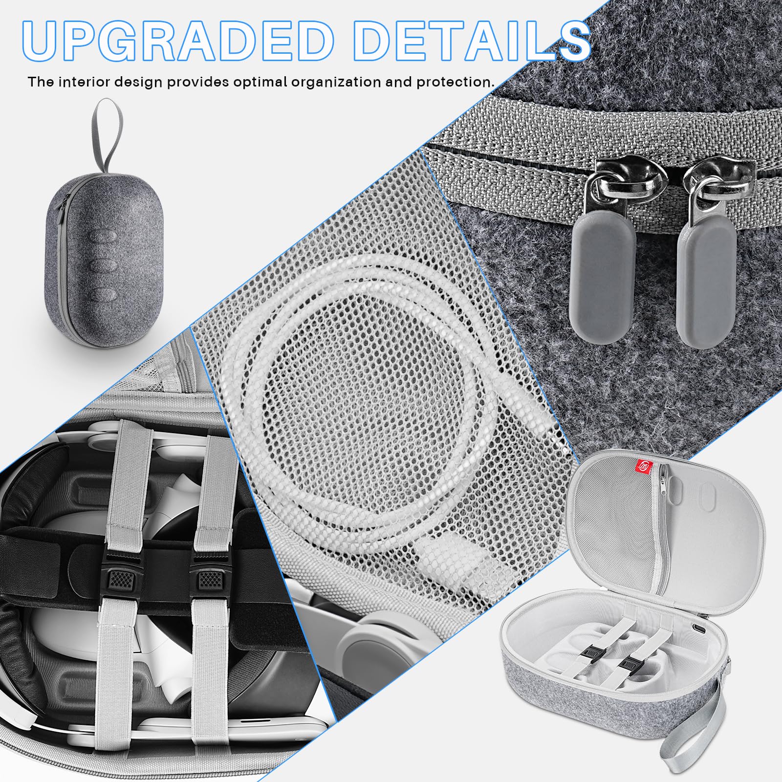 Étui de Transport pour Oculus/Meta Quest 3 avec Sangle Elite, VR Housse de Protection pour Casque Meta Quest 3 Accessoires Quest 3 Housse Quest 3 VR Housse de Voyage pour Oculus/Meta Quest 3