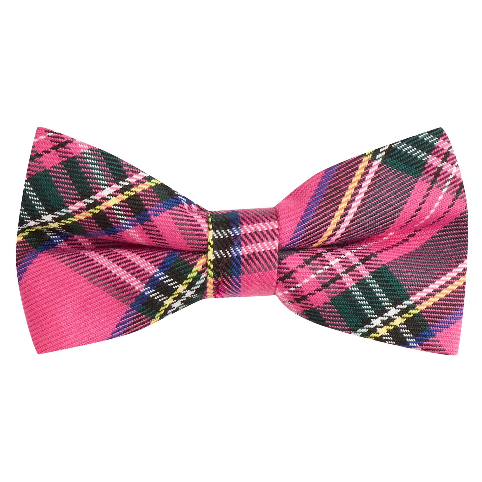 King & Priory Pink Tartan Bow Tie, Check, Plaid