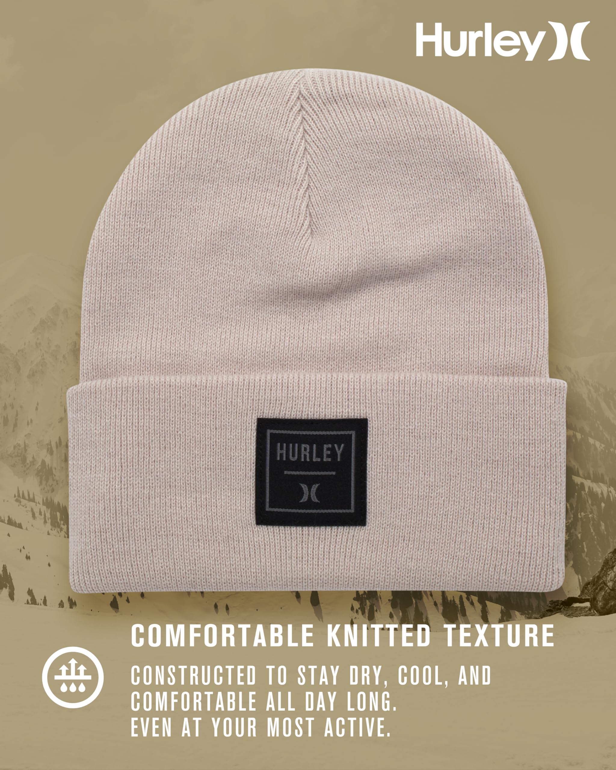 Hurley Shifty Beanie - Gorro de invierno ligero clásico de doble capa para hombre