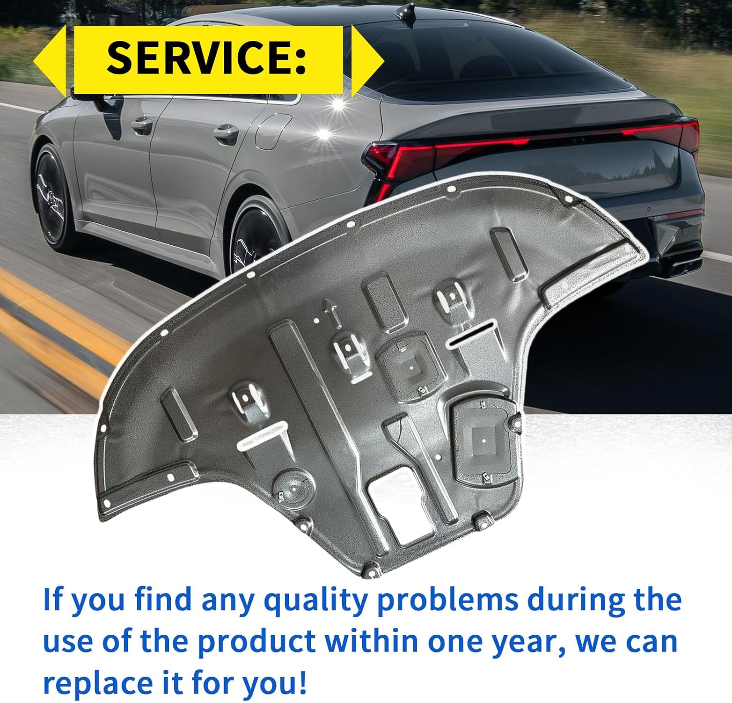 Engine Splash Shield Compatible with 2021 2022 2023 2024 2025 KIA K5 Engine Lower Guard Plate Compatible with 2021-2025 KIA K5 Front Engine Guard Mud Flaps w/Screw Hardware