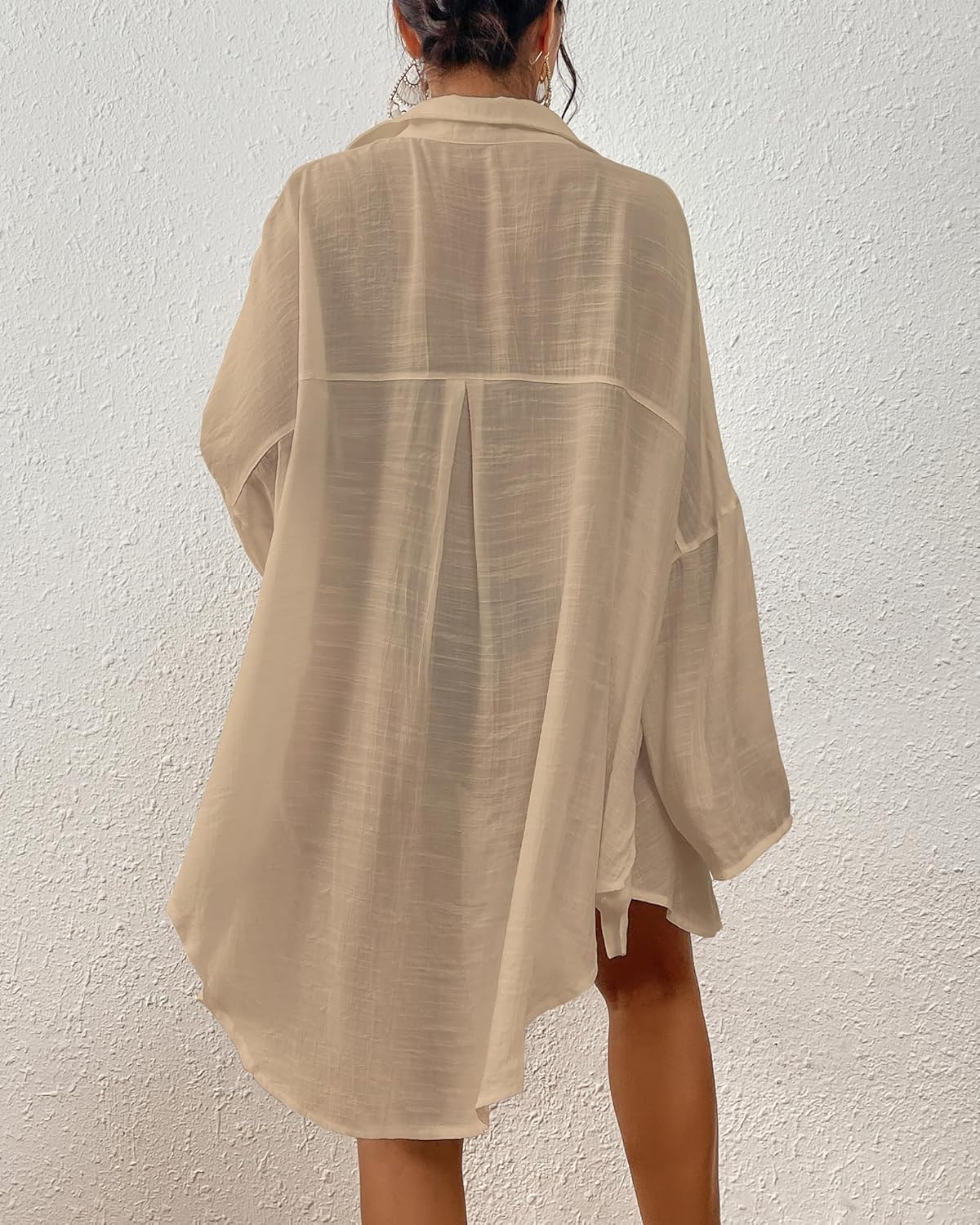 Bsubseach Women Button Down Beach Shirt Cover Up for Swimwear Blouse Tops - Image 3