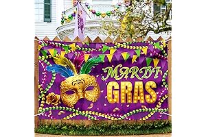 Mardi Gras Banner Decorations Purple Green Yellow Party Supplies