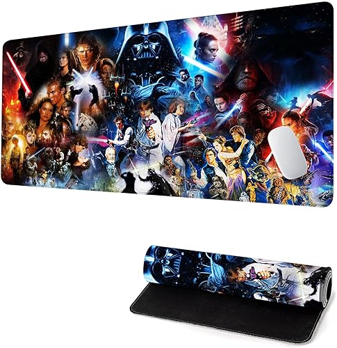 Alfombrilla de mouse extragrande para juegos, con marco de borde cosido y base de goma antideslizante, enorme almohadilla de escritorio para laptop,