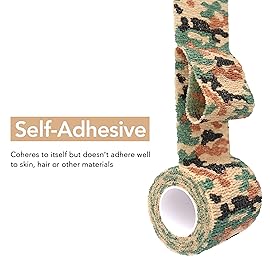 RISEN Cohesive Bandage 2 x 5 Yards, 6 Rolls, Self Adherent Wrap Medical Tape, Adhesive Flexible Breathable First Aid Gauze Ideal for Stretch Athletic