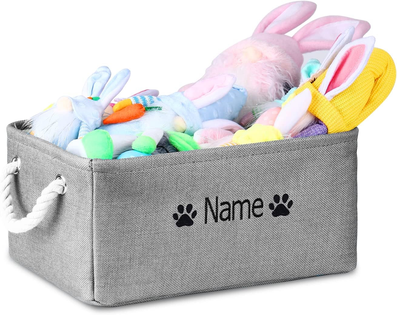 NGTSFLY Dog Toy Storage Basket/Bin with Personalized