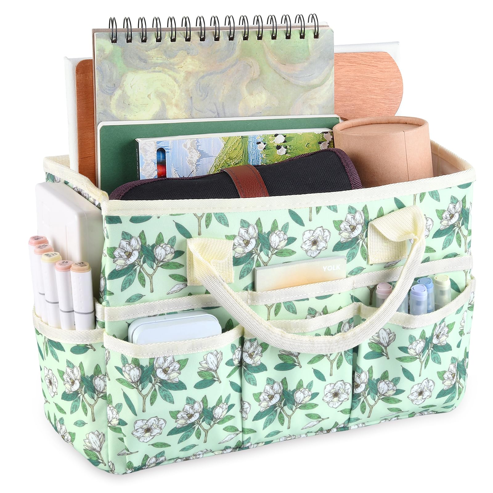 Amazon.com: qianshan Craft Organizer Bag with Multiple Pockets, Large Art Storage Caddy with ...
