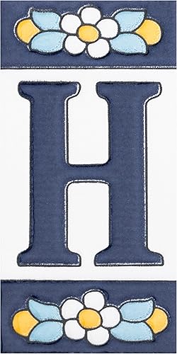 Merola Tile Sevillano Flora Dirección Letras H 2-18" x 4-38" Azulejo de pared de cerámica