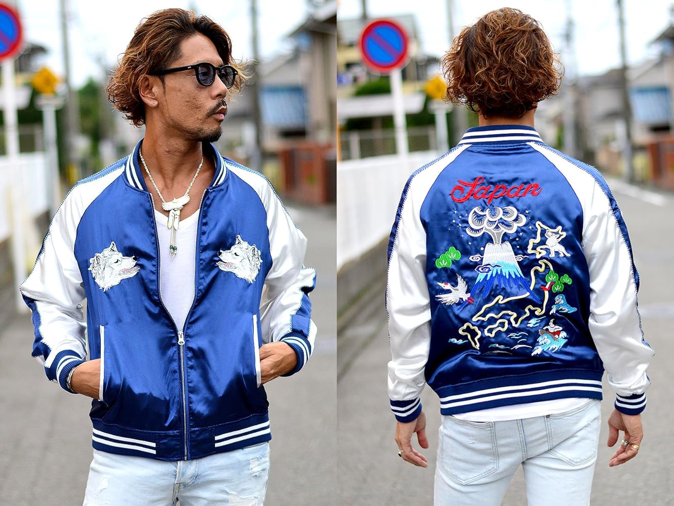 Baycrest Men's Souvenir Jacket Sukajan Embroidered Jacket Wolf