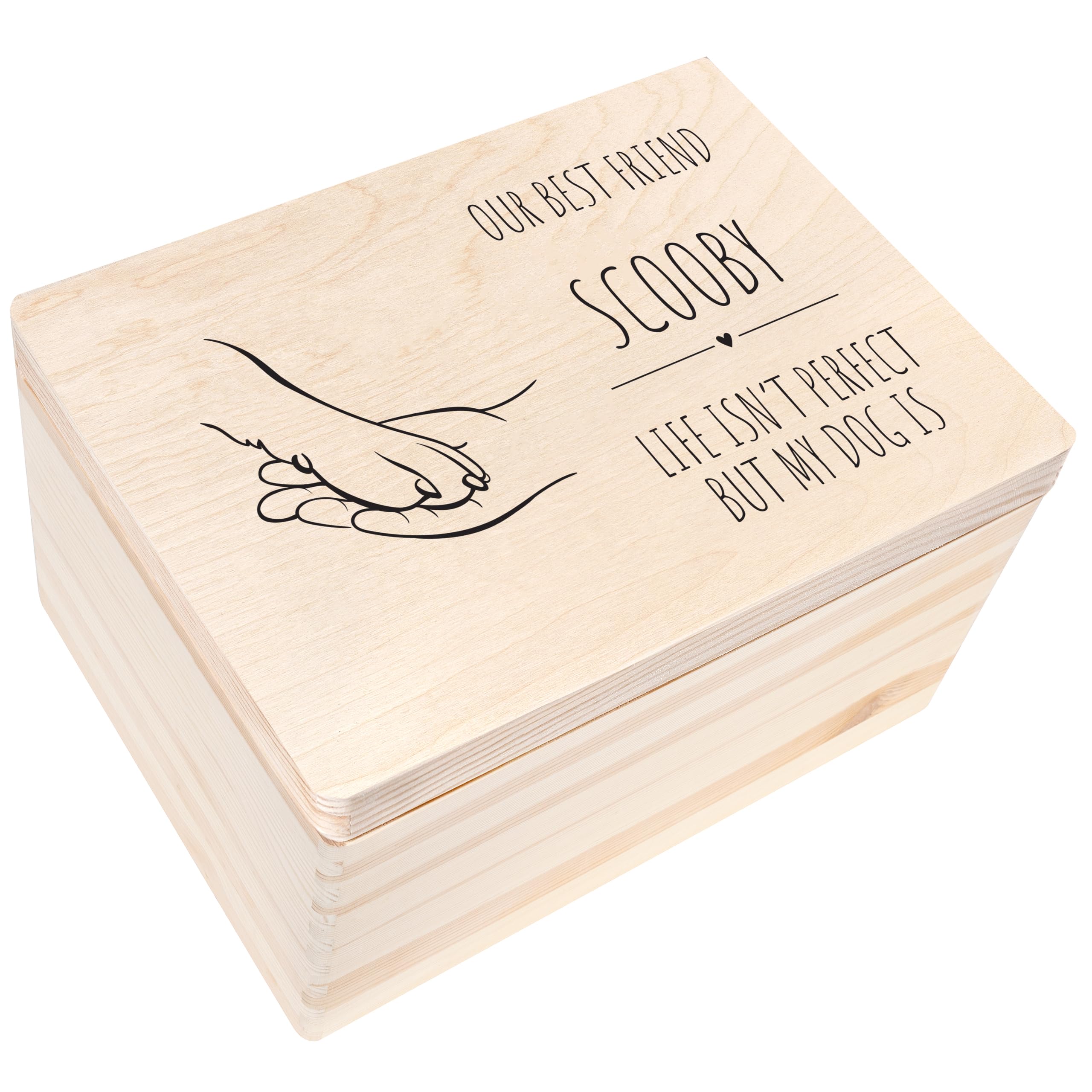 Creative Deco 32. Pet Box Personalised Memory Pet Box | Custom Keepsake Boxes | Multi-Design | Customised Wooden Storage Box With Hinged Lid
