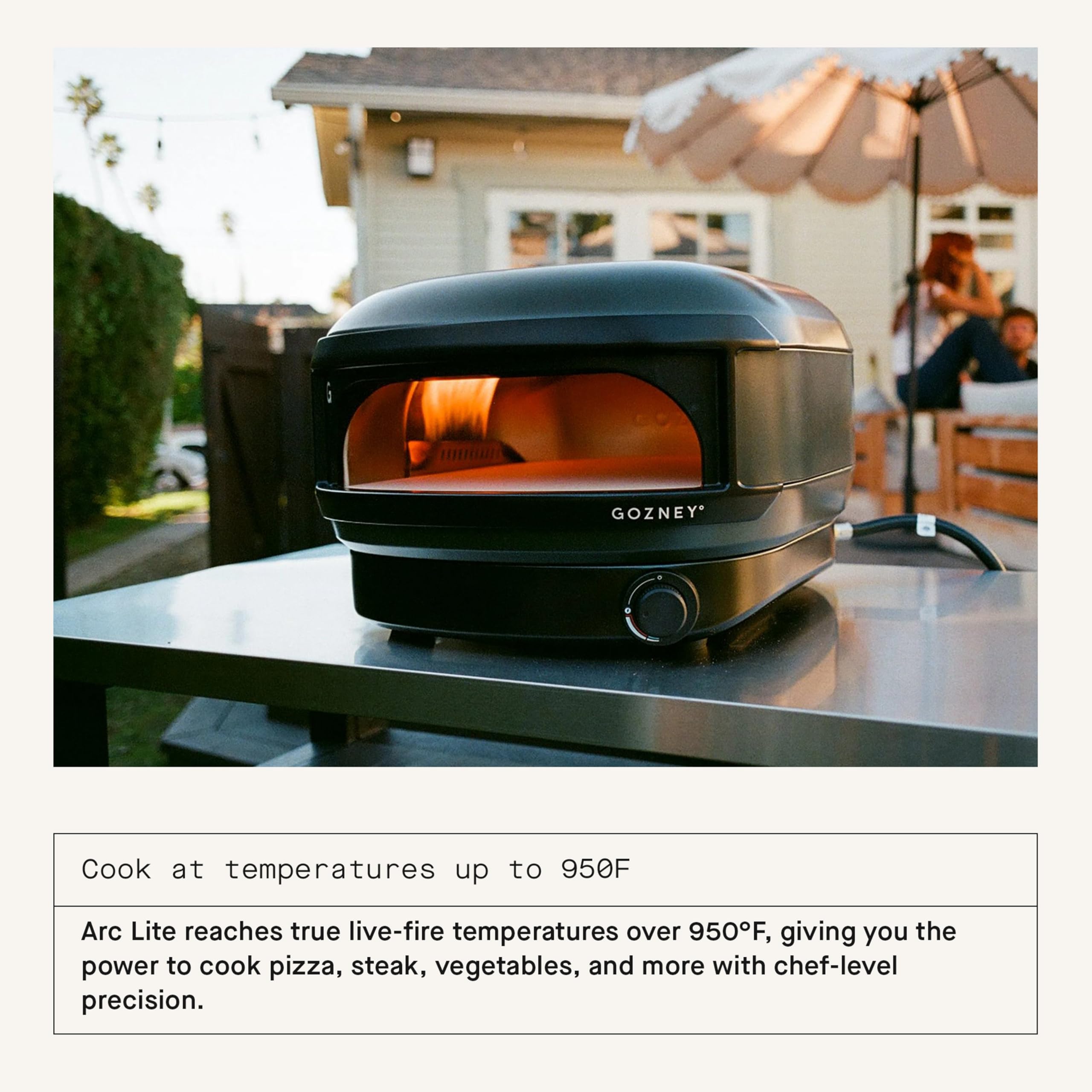 Gozney Arc Lite Four à pizza extérieur gaz propane 30,5 cm 250 °C noir cassé