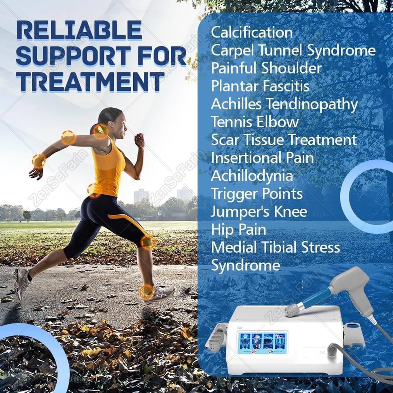 Máquina De Terapia Ondas Choque,Instrumento De Fisioterapia,Ed Ajustable De Energía Masajeadores Eléctricos para Aliviar El Dolor,12 Modos,con 5 Cabezales De Masaje Y Pantalla HD