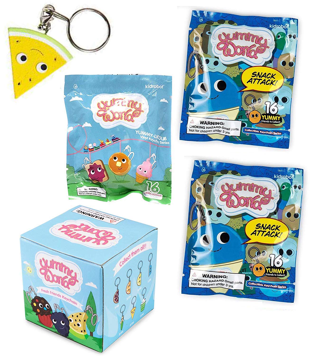 Food Face Sweet Blind Box Keychains Bundled with Yummy-Licious