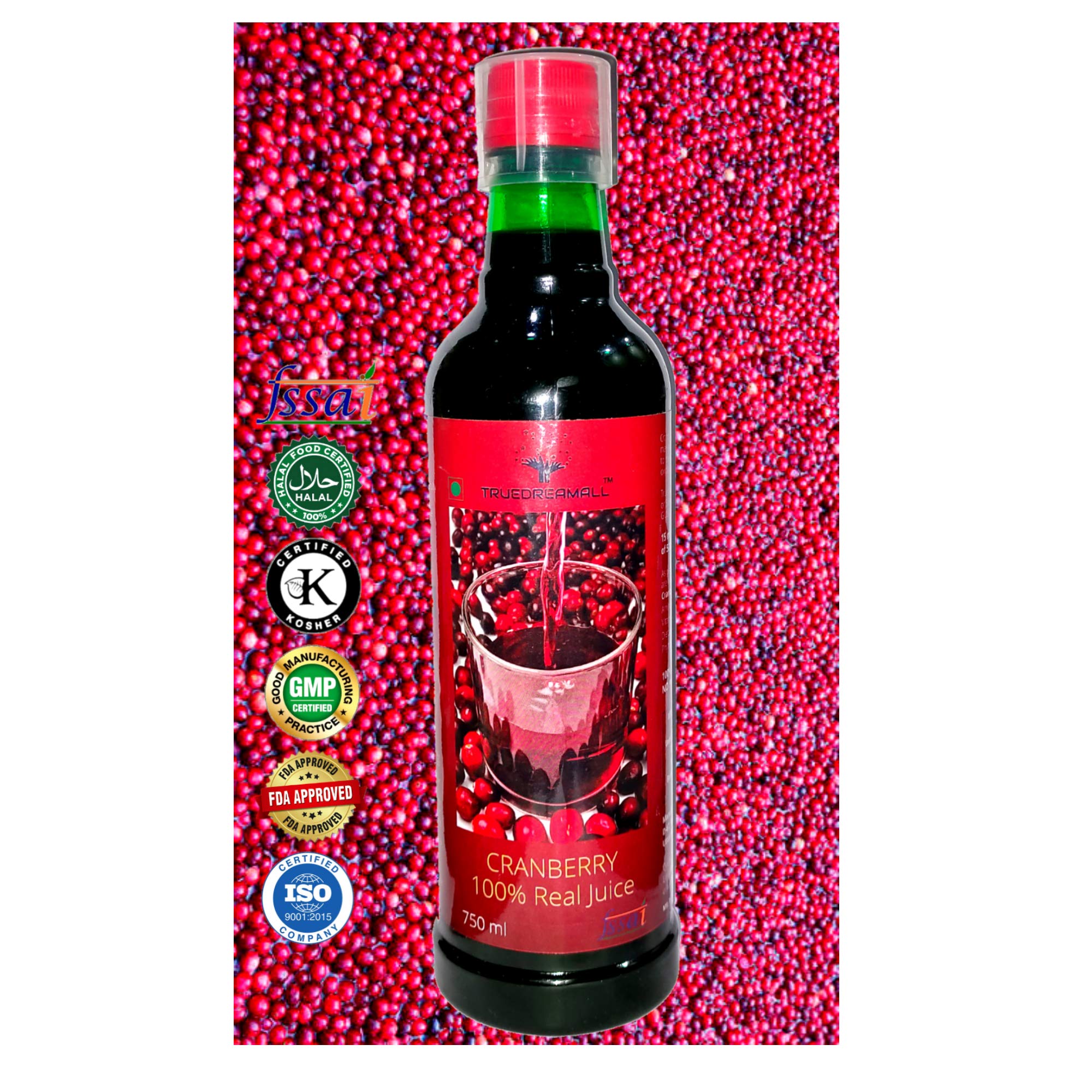 Buy TRUEDREAMALL PURE CRANBERRY Concentrate Juice for uti, sugar free