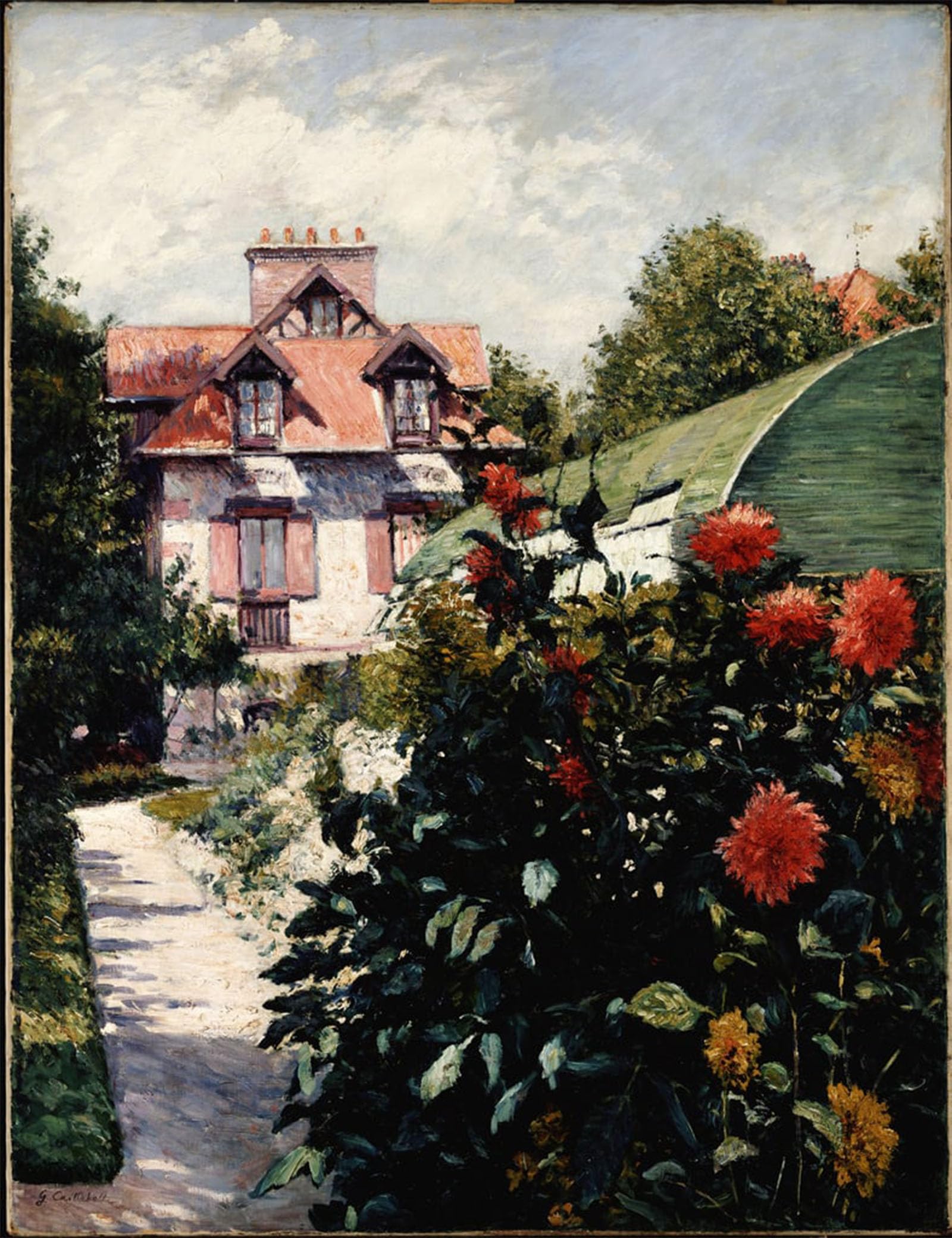 POSTERIIk Famous Animal Posters Vintage Picture The Dahlias Petit Gennevilliers Garden by Gustave Caillebotte Modern Wall Decor for Home Decor 60x90cm