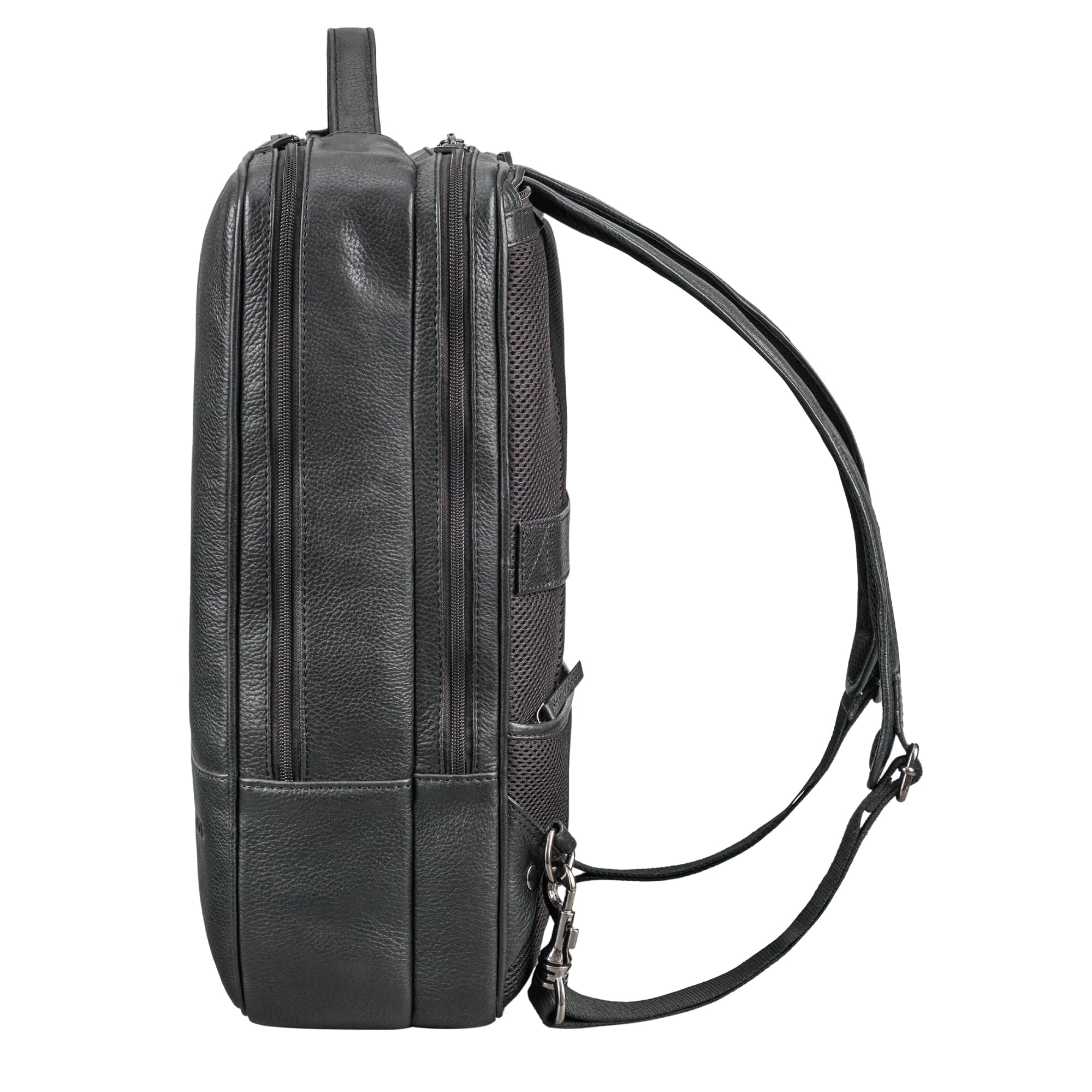STILORD Dash Praktischer 2 in 1 Rucksack Leder XL Laptoptasche 15-16 Unisex Multifunktionstasche Umwandelbar Echtleder Aktentasche Business Anti Diebstahl Umhängetasche Farbe:Obsidian schwarz