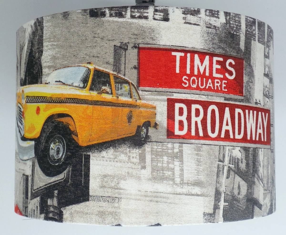 Kushade Yellow 8" New York Taxi Manhattan Statue Of Liberty Table Lamp Shade