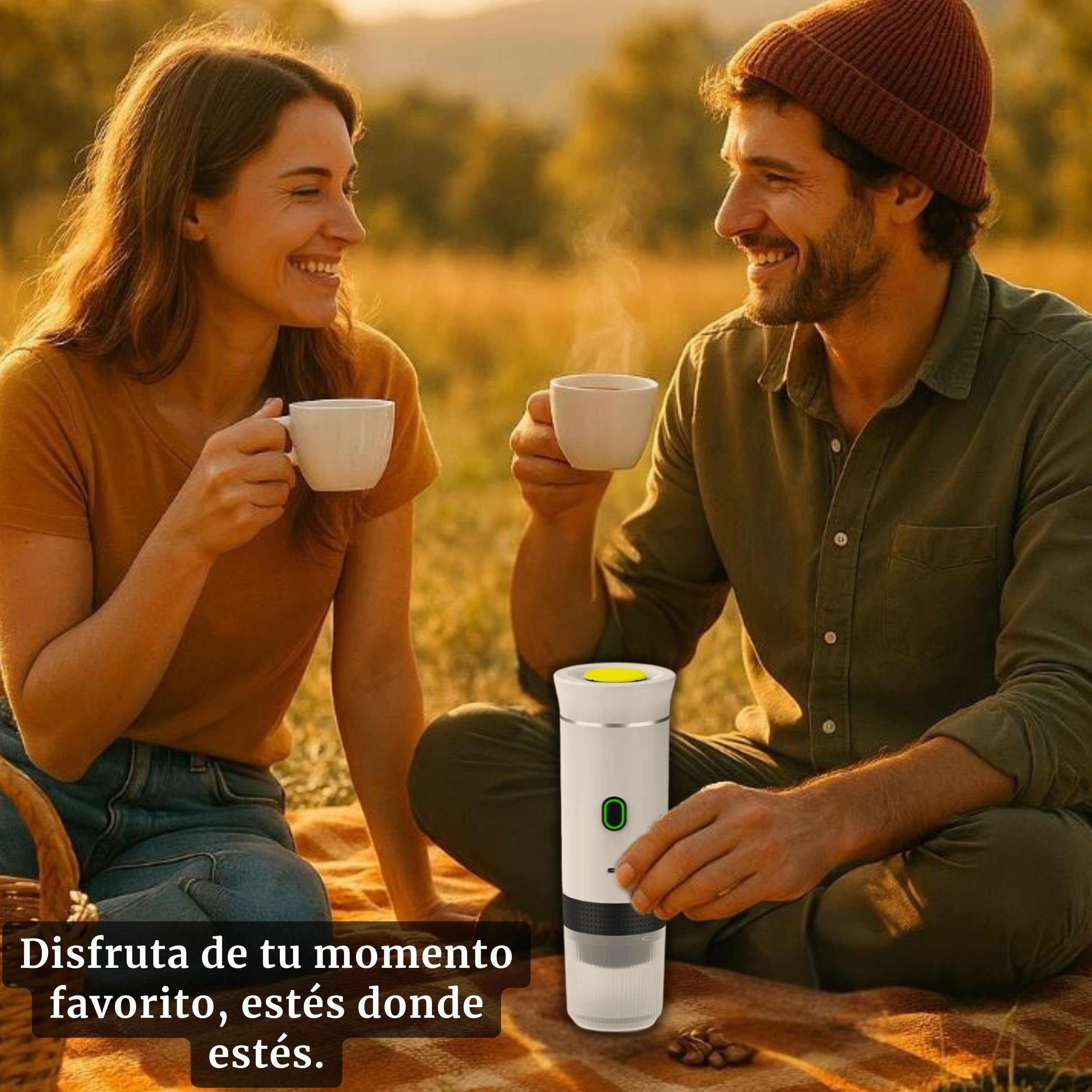 Cafetera Portatil Capsulas 3 en 1 compatible con Nespresso Dolce Gusto y Café Molido - Mini Cafetera Portátil Multicapsulas Universal para Llevar - Maquina Cafe Portatil Pequeña