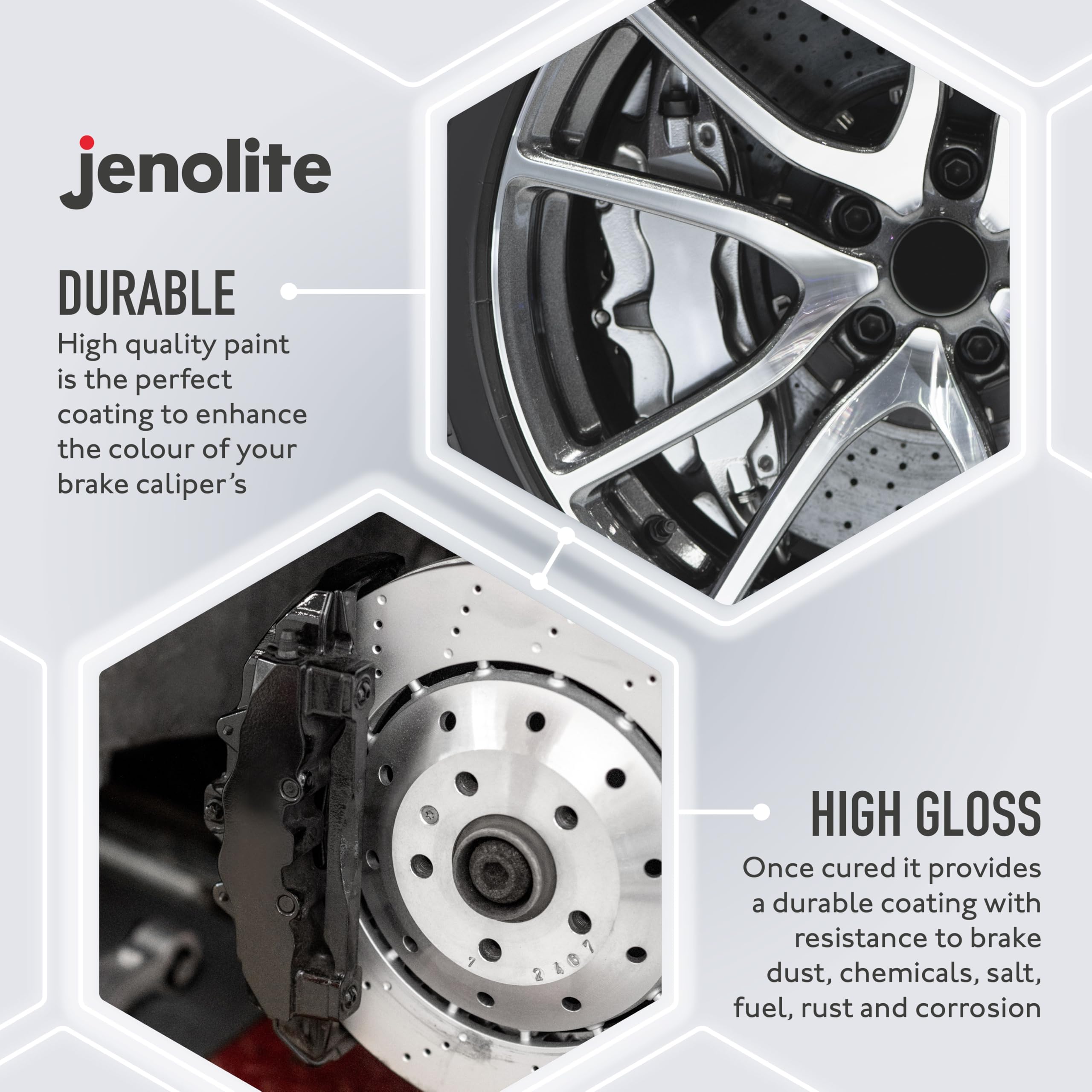 JENOLITE Peinture en Spray pour Étriers de Frein | NOIR | 3x400ml | Peinture de Restauration pour Freins et Étriers | Finition Durable, Résistante à la Chaleur et à l'Essence
