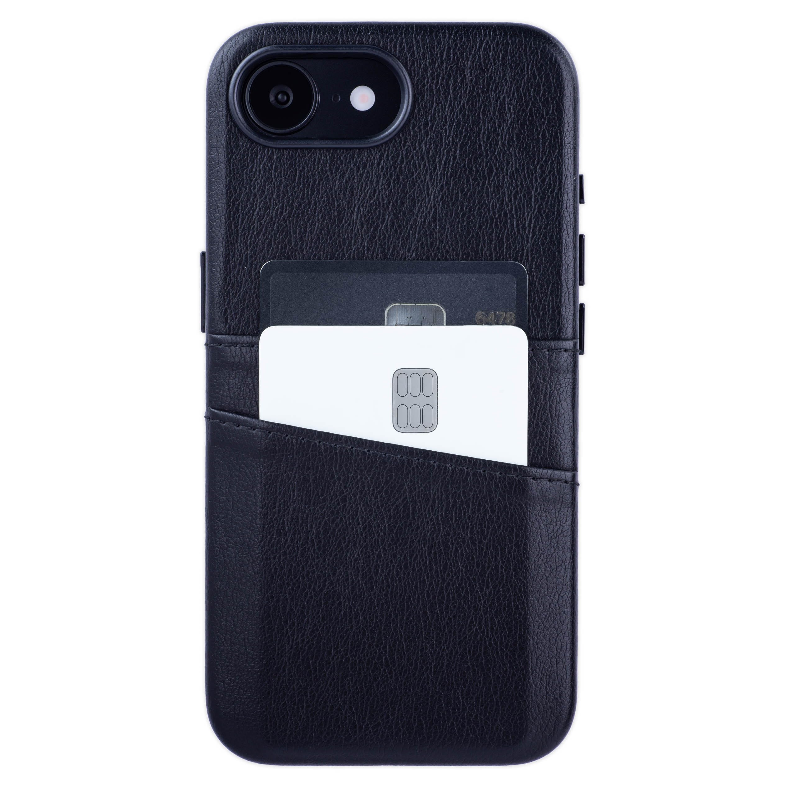 Dockem M2 Exec Funda para iPhone 17e, iPhone 16e con Tarjetero Cartera y Placa de Metal Integrada para Montaje Magnético: 2 Bolsillos para Tarjetas: Carcasa de Cuero Sintético Premium (Negro)
