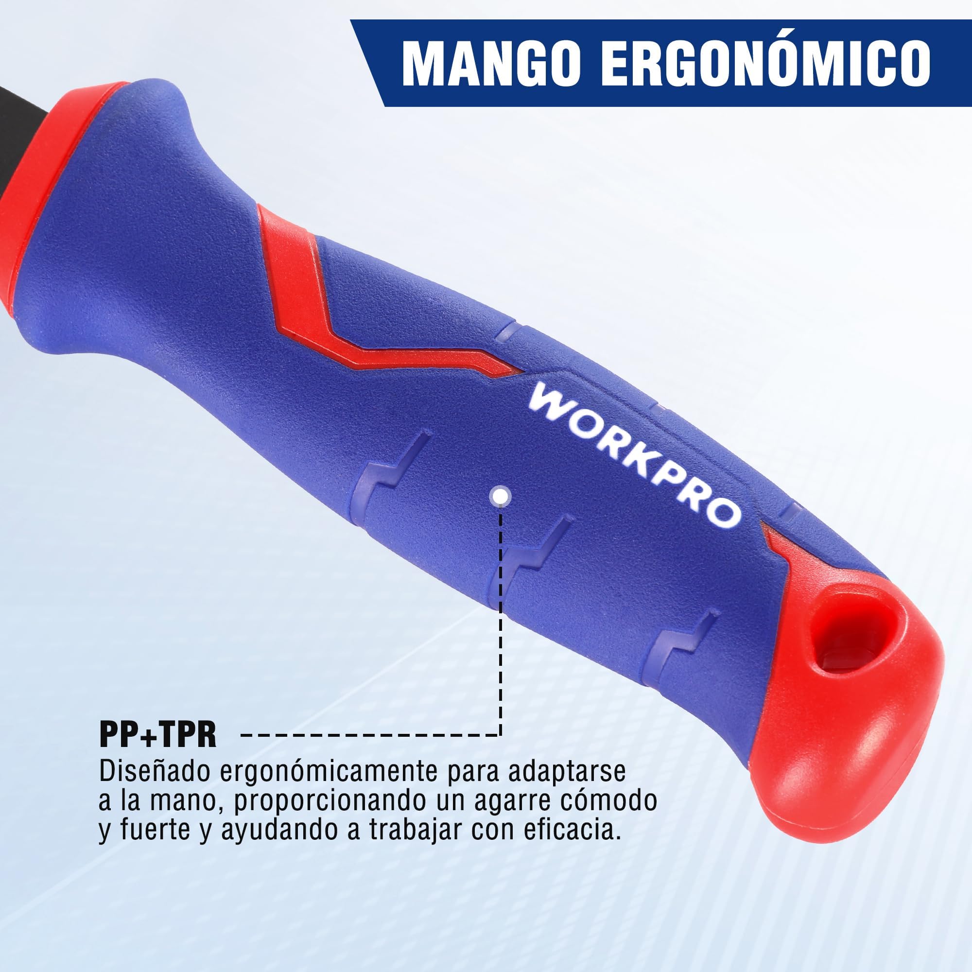 WORKPRO Sierra Bimetálica 310mm, Hoja D6A+M2 de 8 TPI, Agujero de Colgar, Ideal para Cortar Yeso, Madera y PVC, Paneles Finos