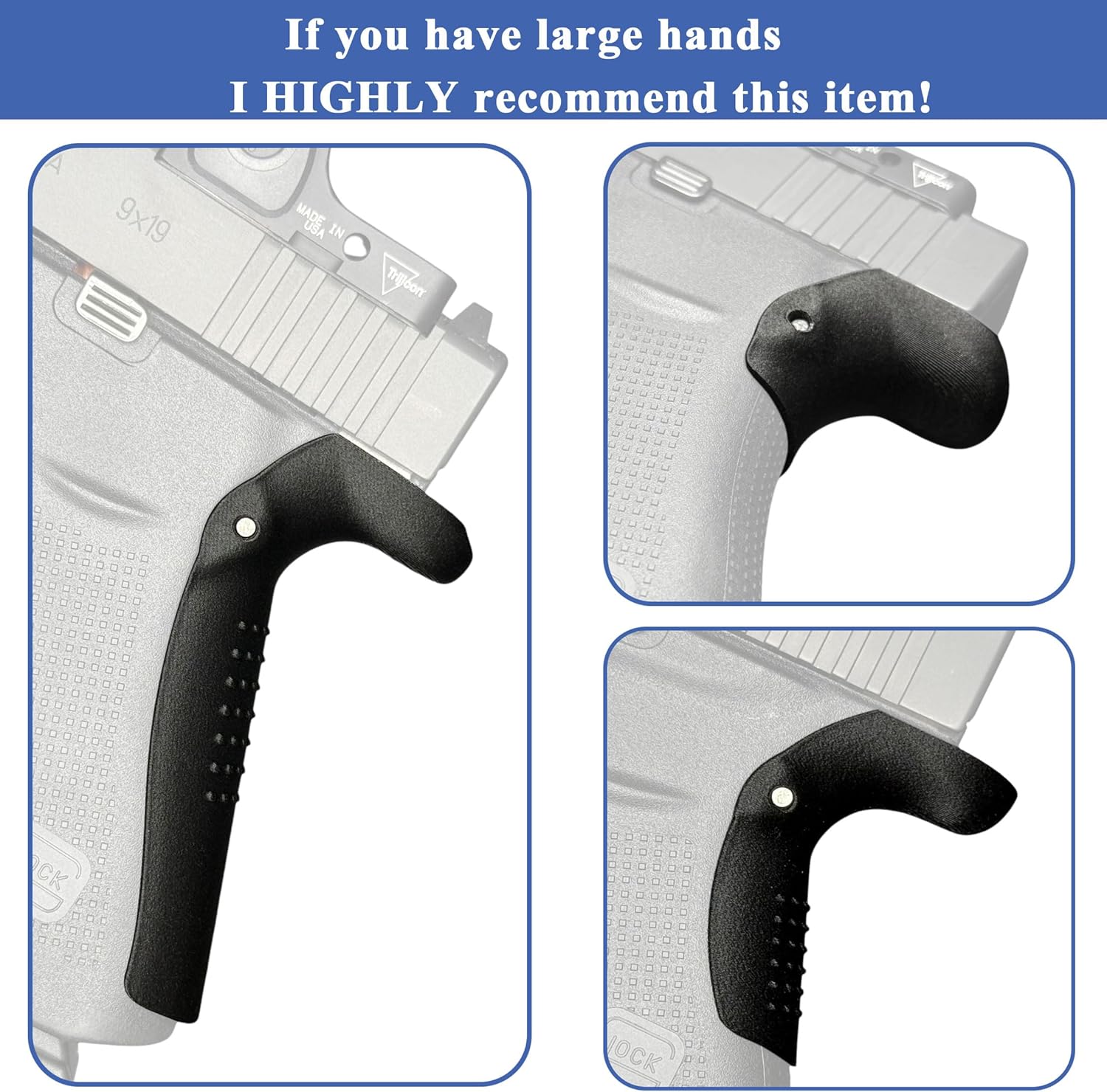 Tactical Sturdy Nylon Grip Compatible with Glock 43x/48, Fits Like a Glove, Completely Solved The Slide Bite Problem