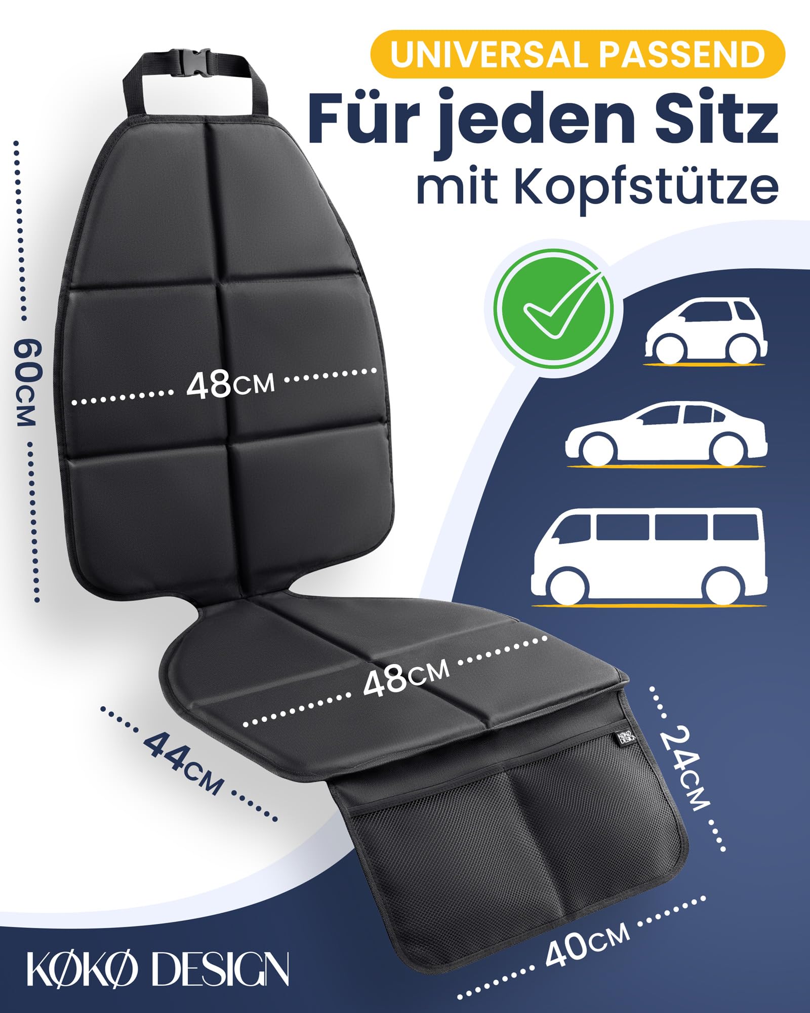 Tapis De Protection Pour Siège Arrière - Kick Organisateur De Dossier