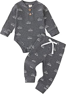 Yomartily Baby,Clothing,Baby Boys 0-24m,Bodysuits & One-Pieces,Rompers Yomartily Baby Boy Clothes Newborn Infant Cotton Long sleeve Romper + Trousers 2pcs Outfits