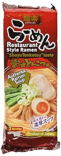Hikari Menraku Tonkotsu Ramen Noodles, Shoyu, 6.7 Ounce - Shoyu - 6 Ounce (Pack of 1)