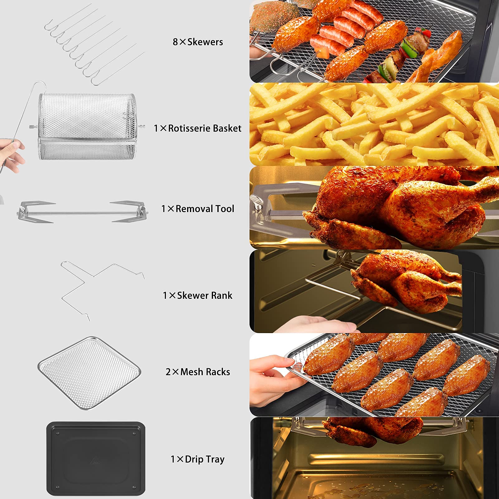 LLIVEKIT 12L Large Air Fryer Oven, 1800W Family Size Digital Air Fryer