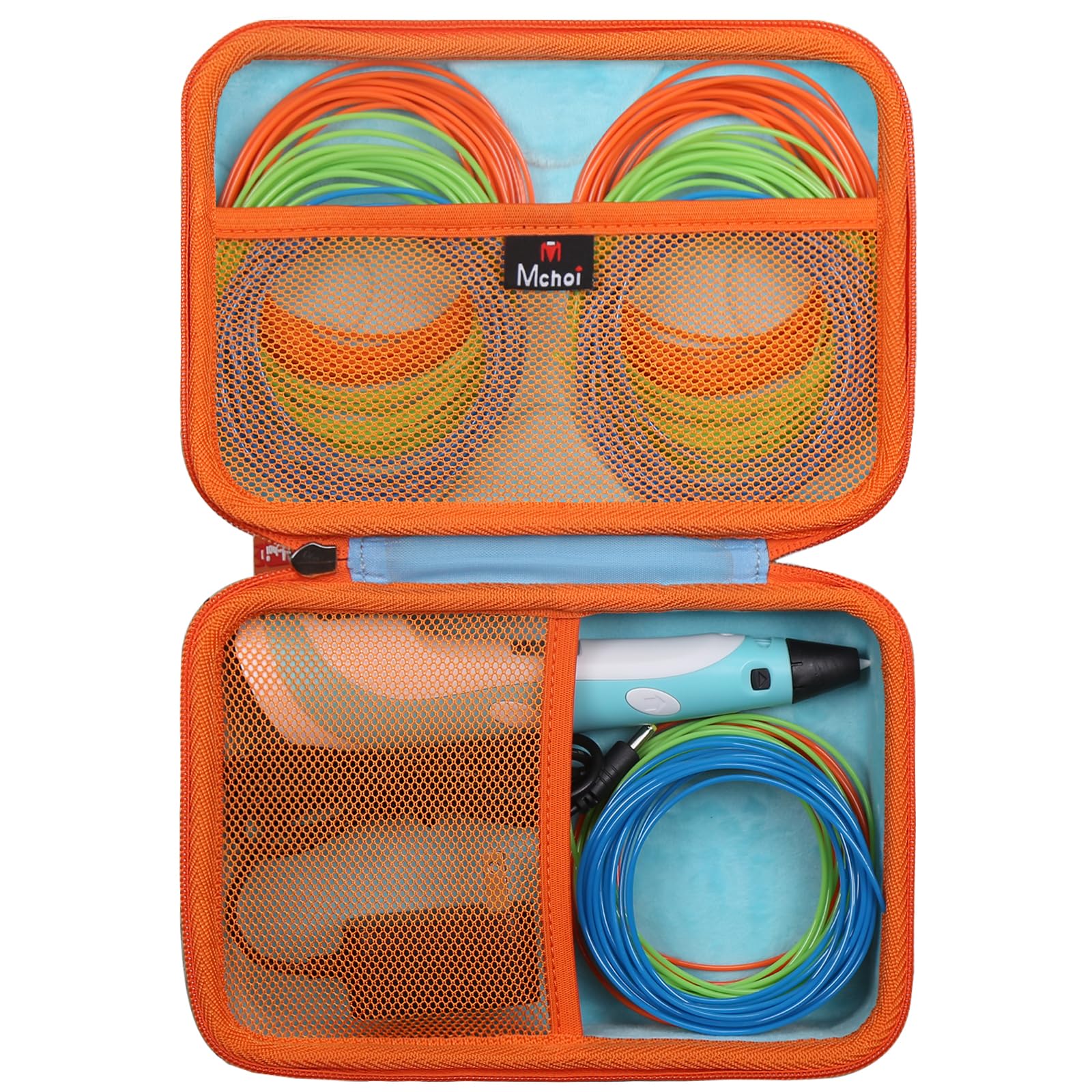 Mchoi Hard Case Compatible with SCRIB3D P1 Advanced / MYNT3D Super Professional Printing / 3Doodler Flow / PIKA3D PRO 3D Printing Pen, Case Only, Blue-image-7