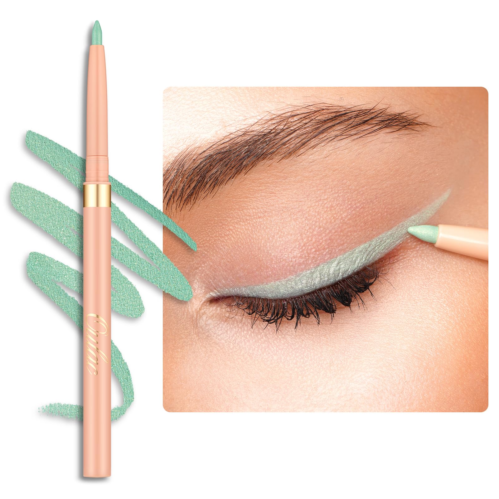OULAC Lápices de Ojos Mate Dura 24 Horas+, Twist-up Verde Eyeliner Resistente al Agua, Altamente Pigmentado Sin Manchas, y Suave, Vegan (11) Mint