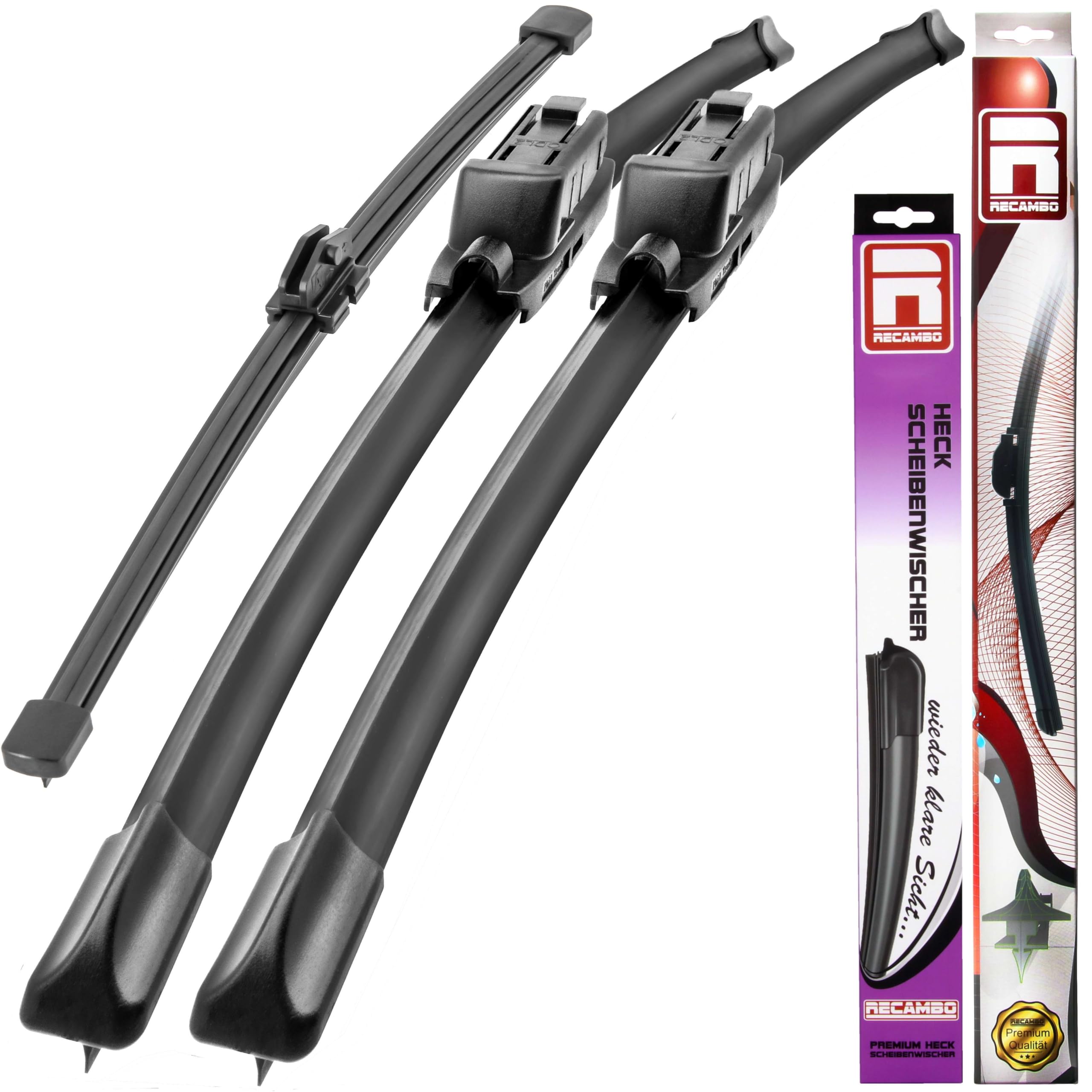 RECAMBO Essuie-glaces avant et arrière compatibles avec Mercedes Classe V | W447 | année de construction à partir de 2014> - Kit complet d'essuie-glaces