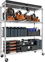 Vista 41 de Estantería de almacenamiento de alambre de 450 libras, estantería de 3 niveles, organizador de acero, estante de alambre para el hogar, cocina, Cromo