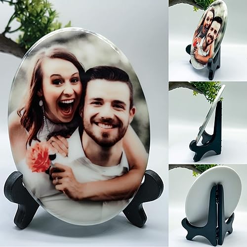 Miniatura 7 de AD FONTES Imagen conmemorativa de cerámica para retrato, porcelana personalizada impermeable para decoraciones de tumbas, urna ovalada, lápida,