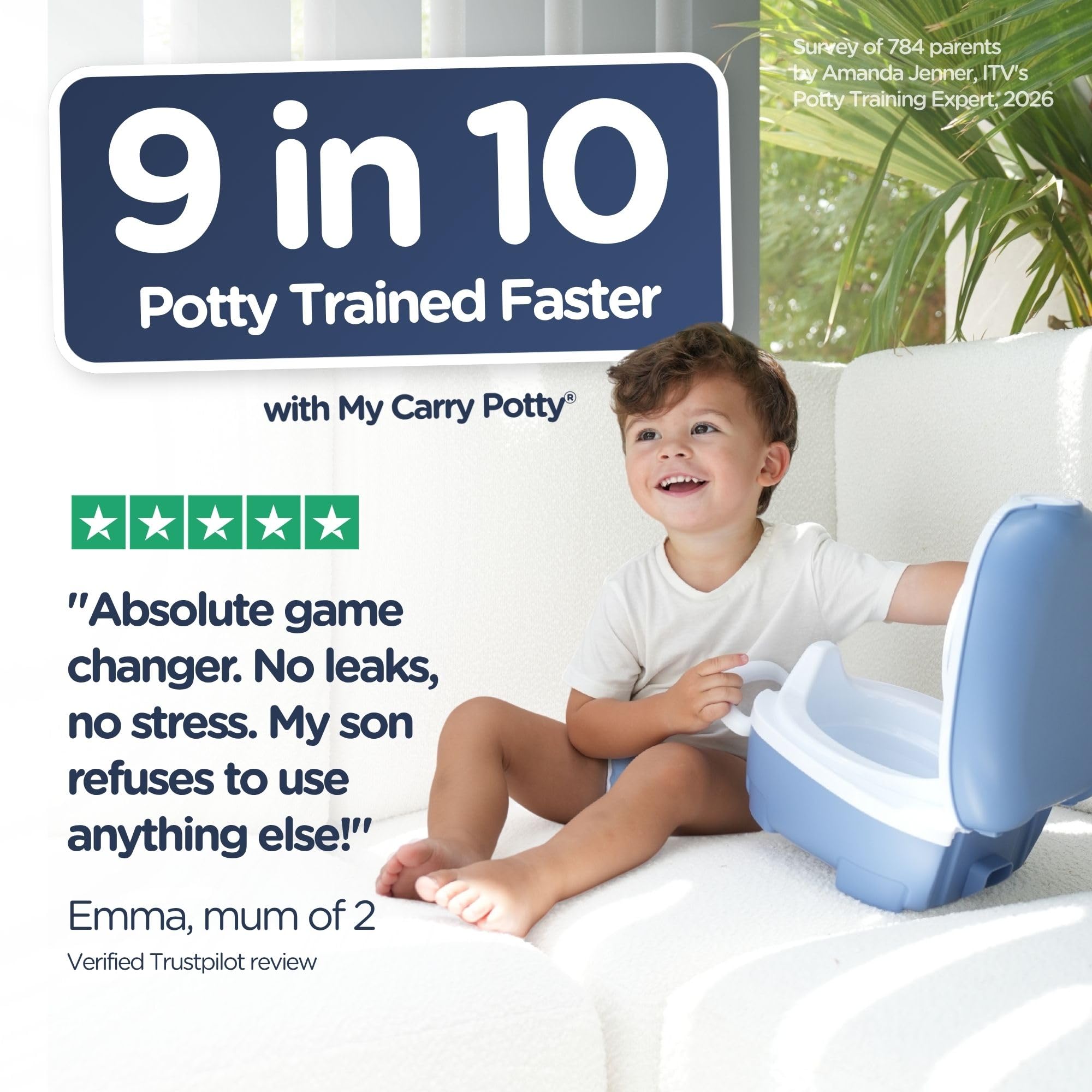 My Carry Potty - Blue Pastel Travel Potty Award-Winning Portable Toddler Toilet Seat for Kids to Take Everywhere product thumbnail 8