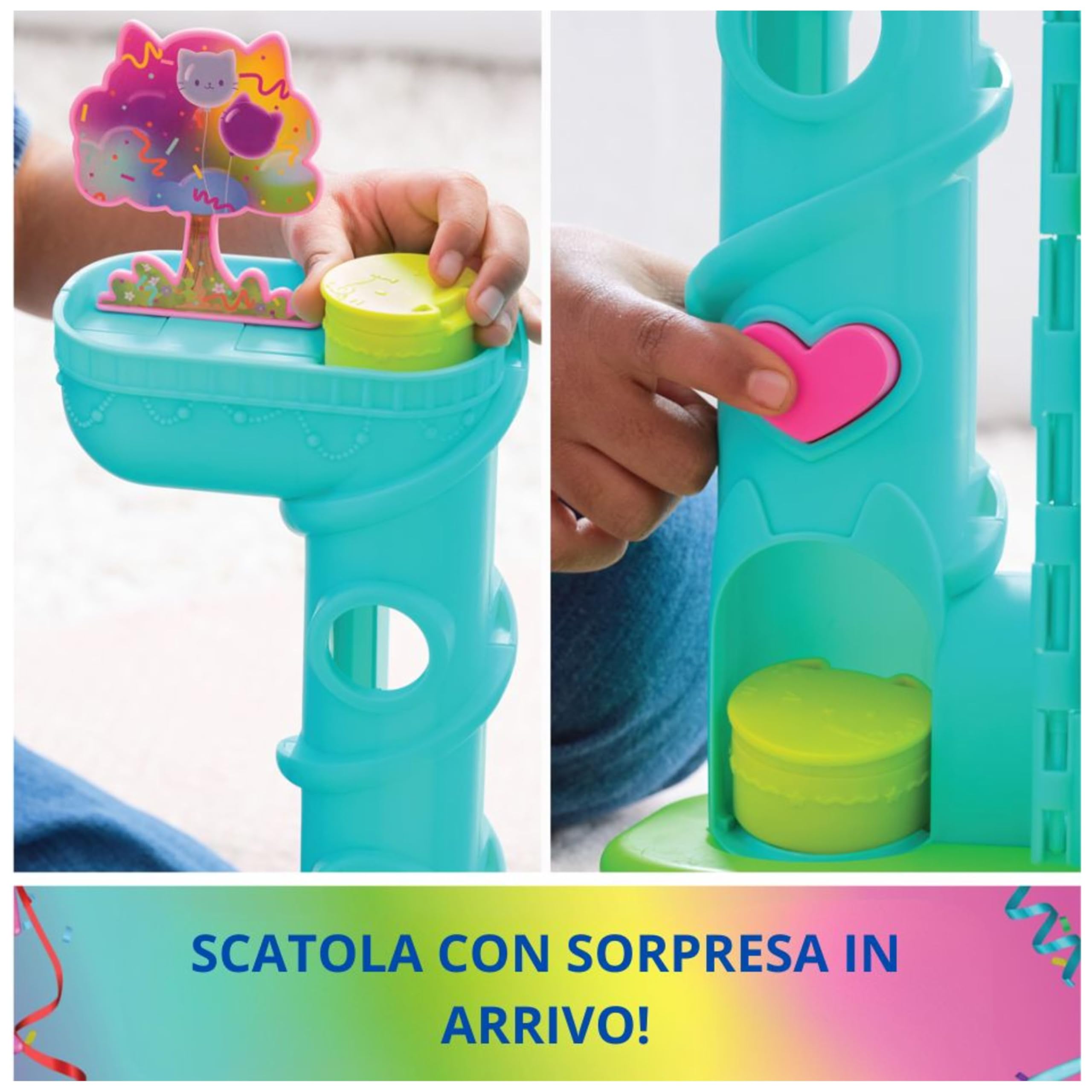 Gabby's Dollhouse, la Casa delle Bambole di Gabby a Tema Festa, 15 Pezzi a Tema Arcobaleno, Personaggi e Mobili per la Casa delle Bambole con Effetti Sonori, Alta 60 cm, 3+ Anni