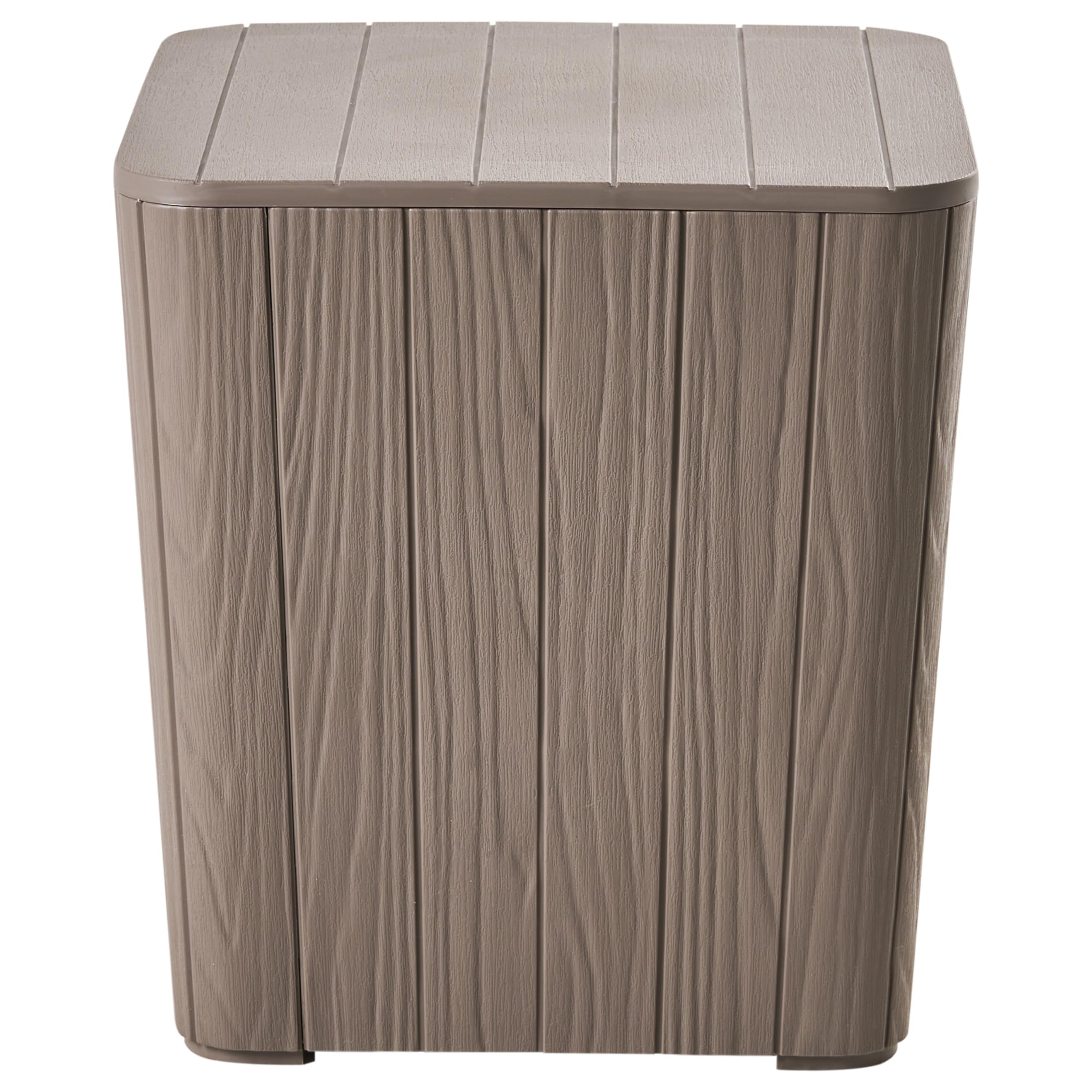 Beliani Aufbewahrungsbox Kunststoff 40 x 42 cm taupe Gartentruhe Outdoor Kissenbox Sarandi