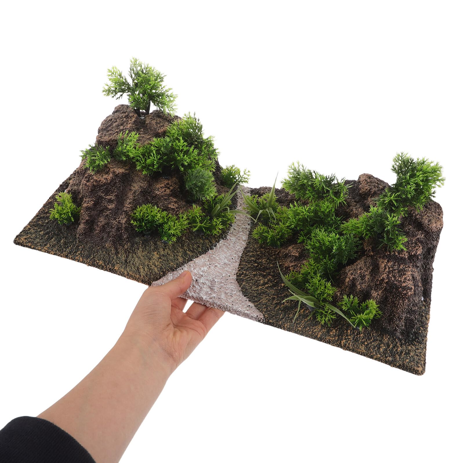 Toyvian Aquarium Stein Ornament mit Baum Künstliche Felsen Landschaft Deko Kleines Versteck für Garnelen Betta Krebs Aquarium Fake Rocks für Naturnahe Aquariengestaltung