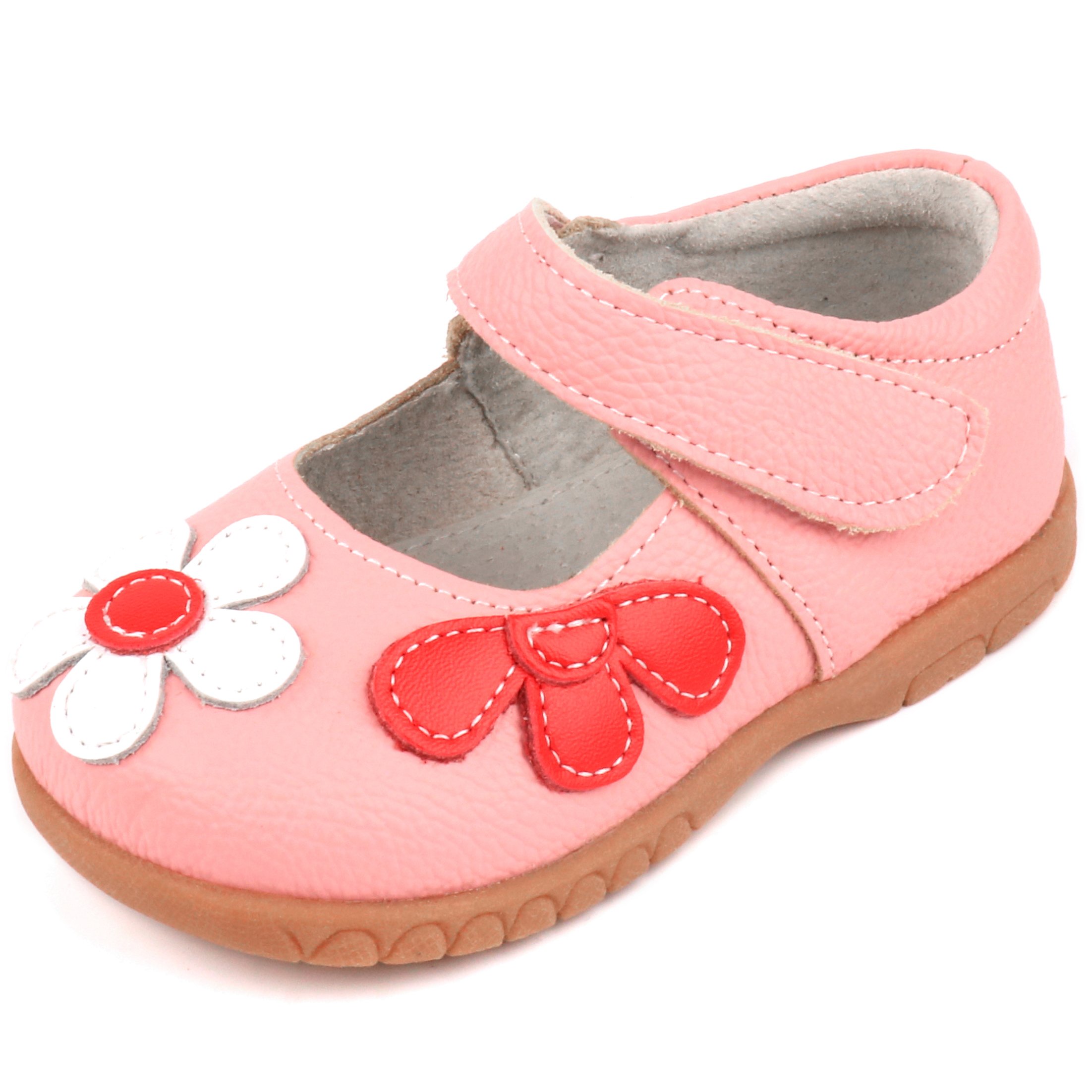 Girls Leather Bows Design Soft Round Toe Princess Dress Mary Jane Flat Shoes(Toddler/Little Kid)