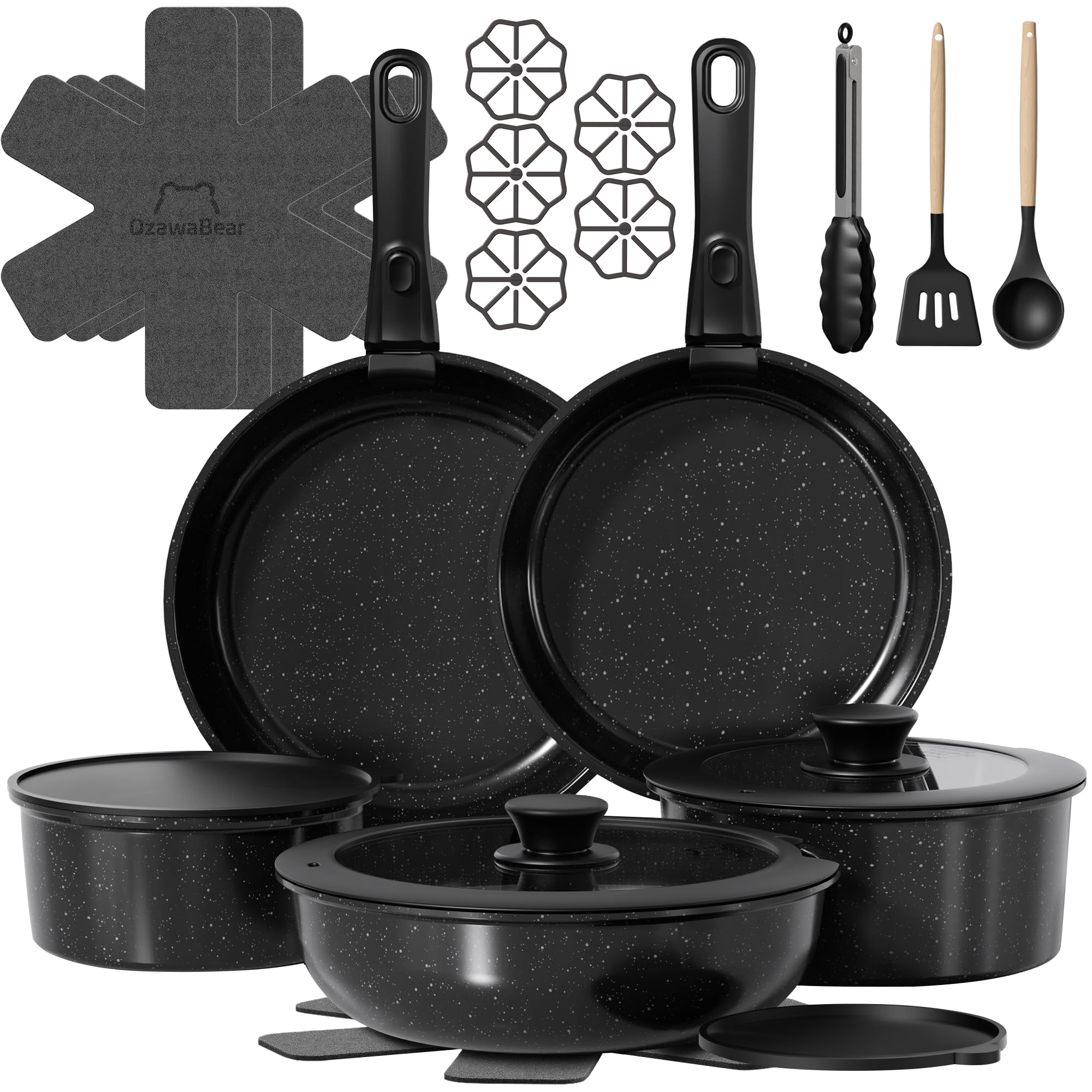 Amazon.com: OzawaBear 23 Pcs Pots and Pans Set Non Stick, Ceramic
