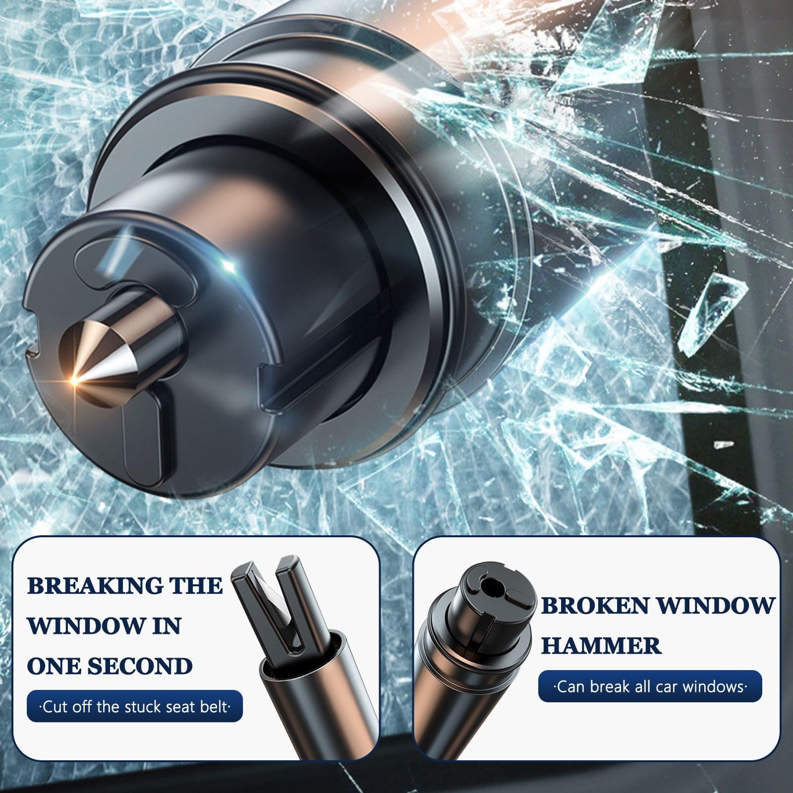 DALAETUS 2 Pièces Outil D'urgence Brise Vitre Coupe Ceinture