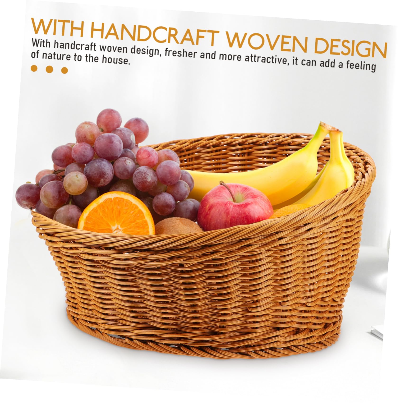 Gatuida Cestino da Tavolo Intrecciato in Finta Rattan per Organizer Cucina, Contenitore per Riporre Oggetti, Design Decorativo
