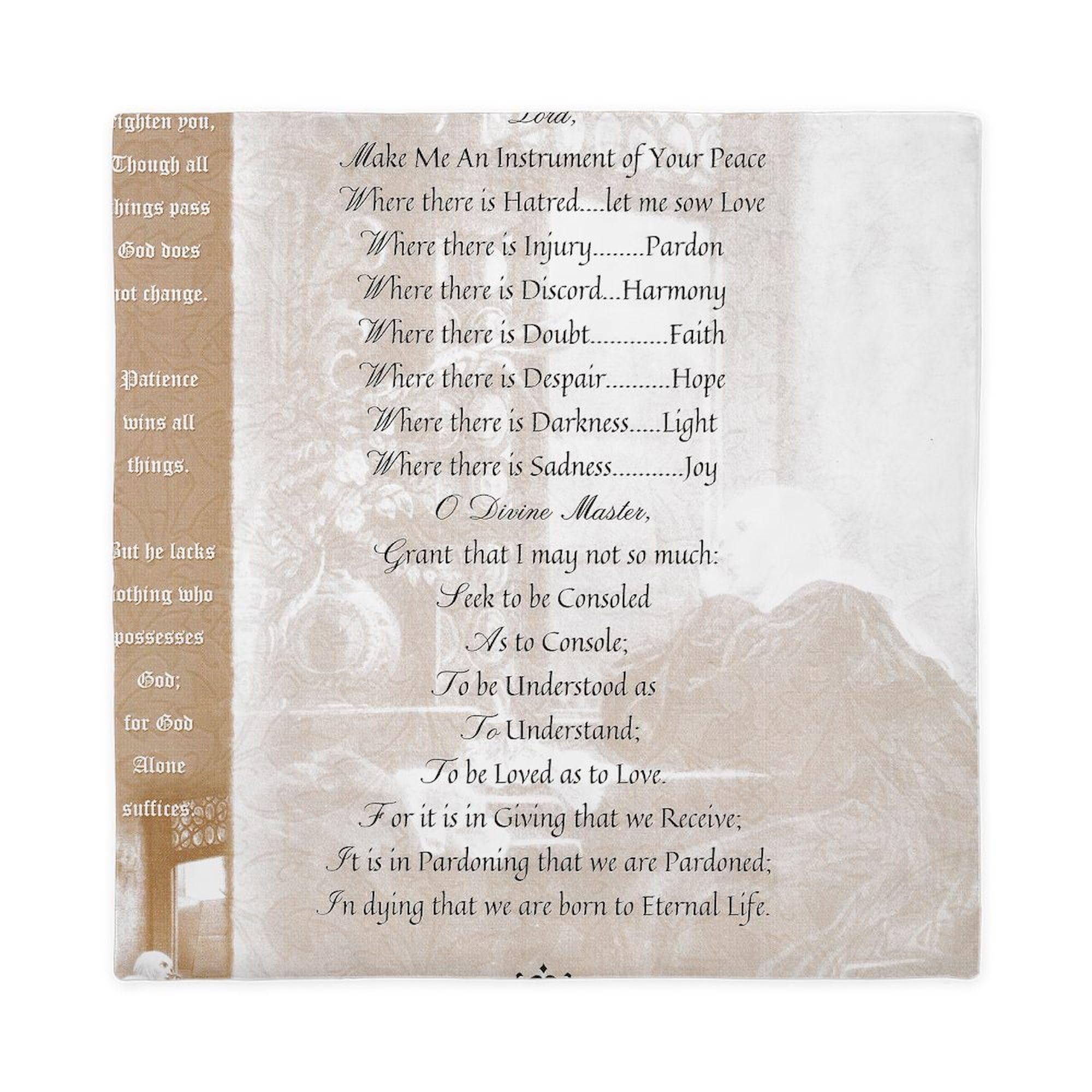 CafePress Pope Francis St. Francis Simple Prayer Queen Duvet Cover, Printed Comforter Cover, Unique Bedding