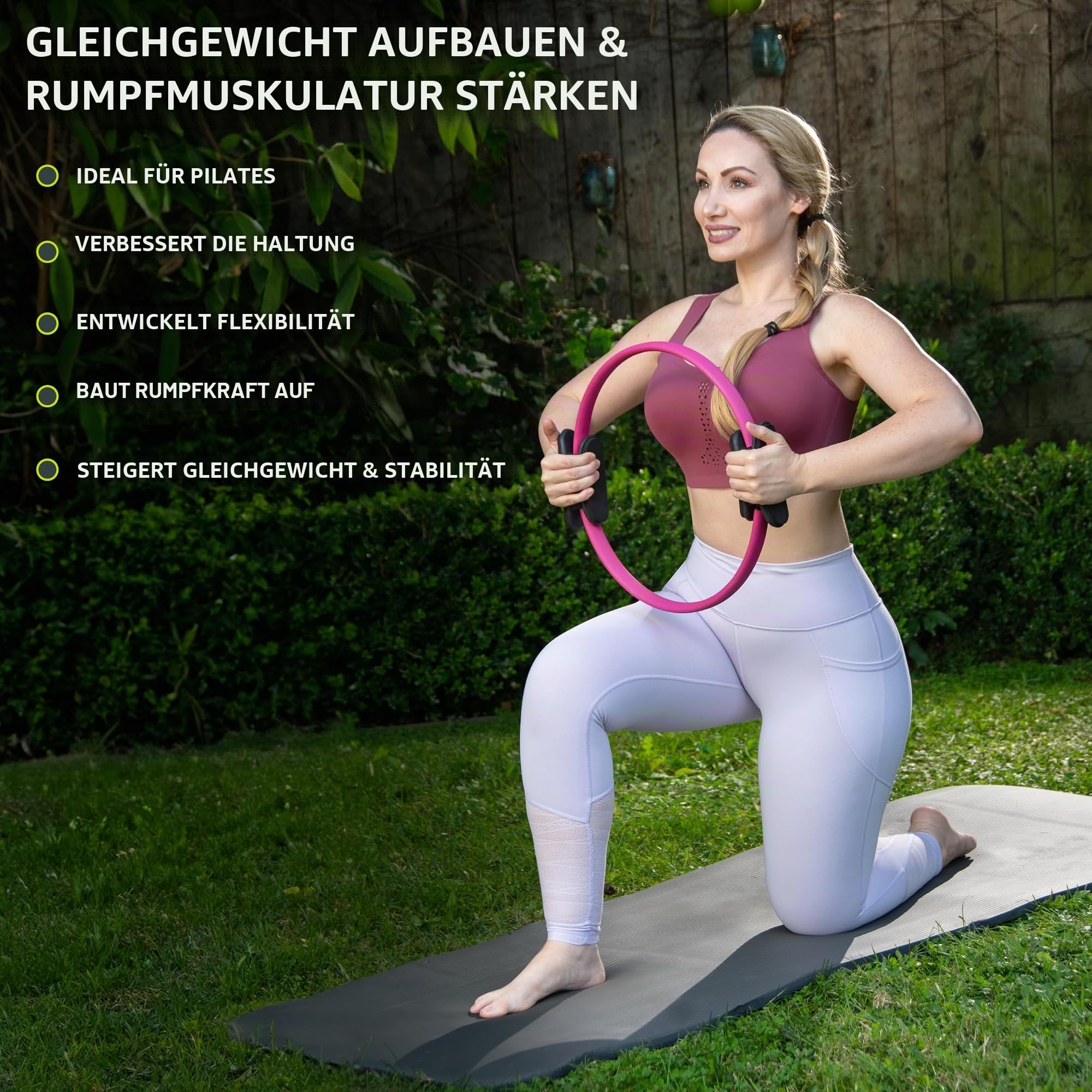 ProsourceFit Pilates-Widerstandsring, 35,6 cm, Dual-Grip-Griffe für Straffung und Fitness