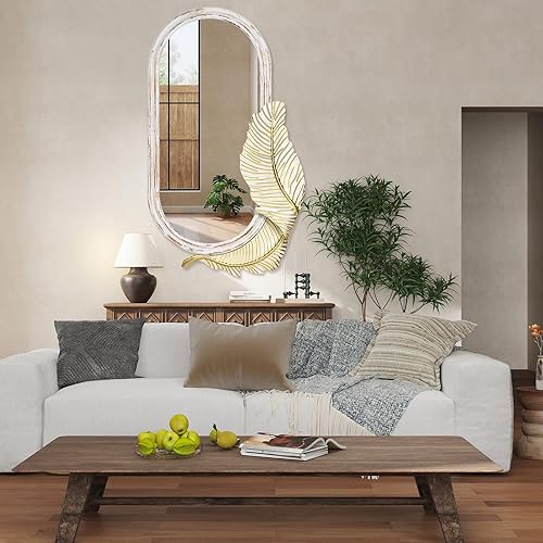 Miniatura 2 de Yamyeud Espejo redondo decorativo de 30 pulgadas espejo rústico para colgar en la pared espejo de madera de granja espejos decorativos para baño