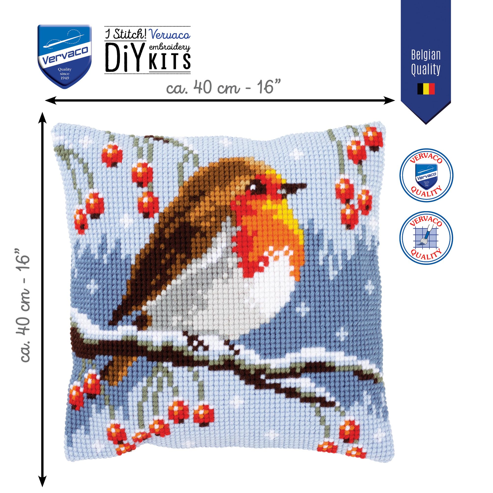 VERVACO Kit Cuscino Punto Croce Girasole Set Ricamo Principianti Cuscini Gobelin Decorativi ca. 40 x 40 cm Accessori per Lavoretti Creativi DIY Casa Decor Hobby Adulti Cross Stitch