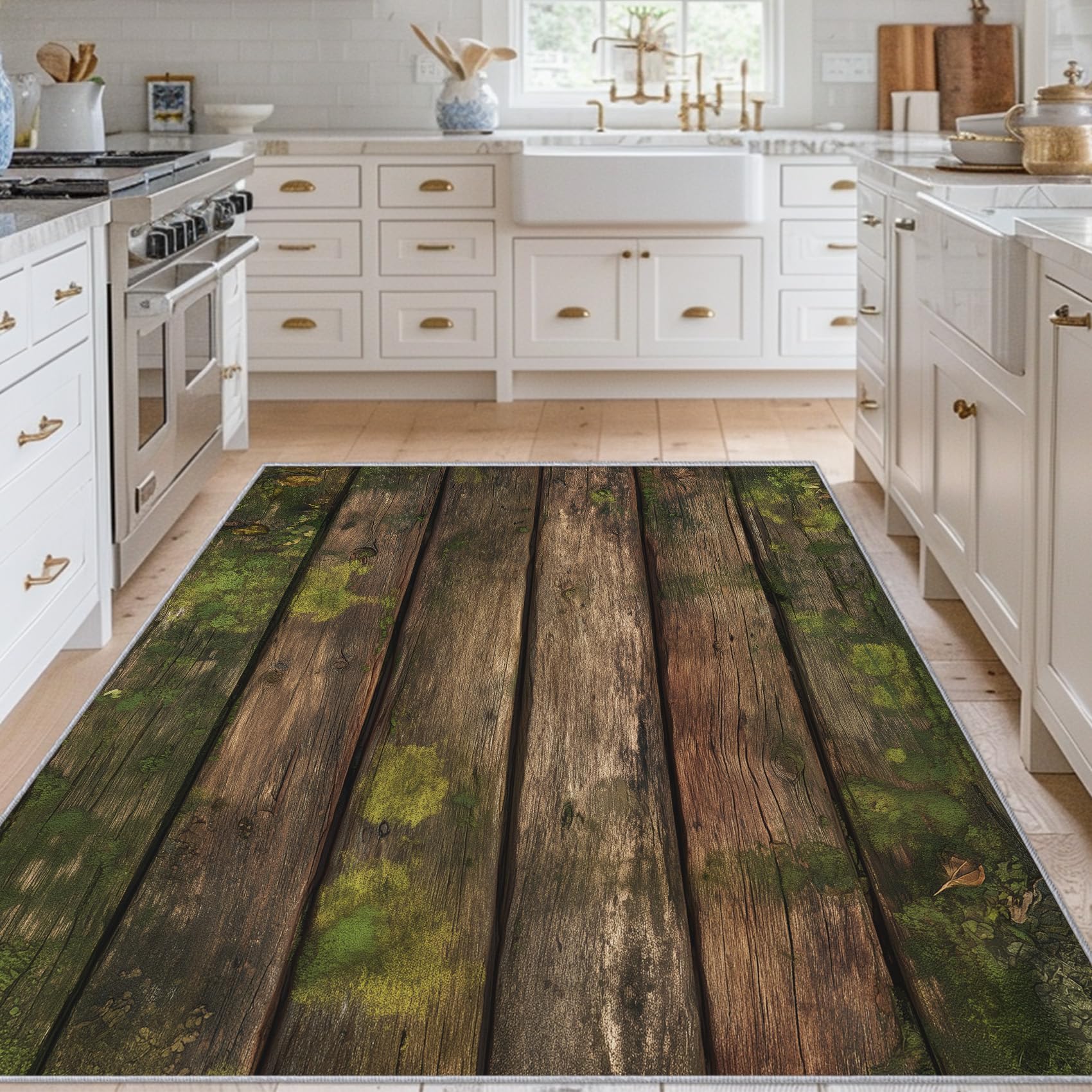 Tapis planche de bois chambre 200x290 cm rustique lavable