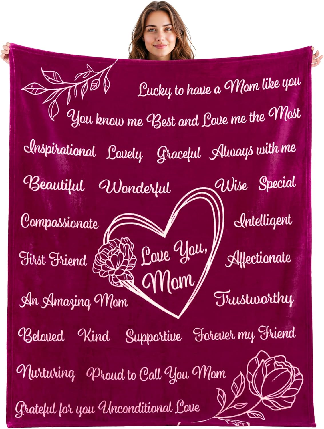 Joiedomi Gifts for Mom Birthday Mother’s Day, to My Mom Blanket Gift from Daughter Son Soft Flannel Throw Blanket Presents for Mother Christmas 50″ x 60″ Red Joiedomi Gifts for Mom Birthday Mother’s Day, to My Mom Blanket Gift from Daughter Son Soft Flannel Throw Blanket Presents for Mother Christmas 50″ x 60″ Red