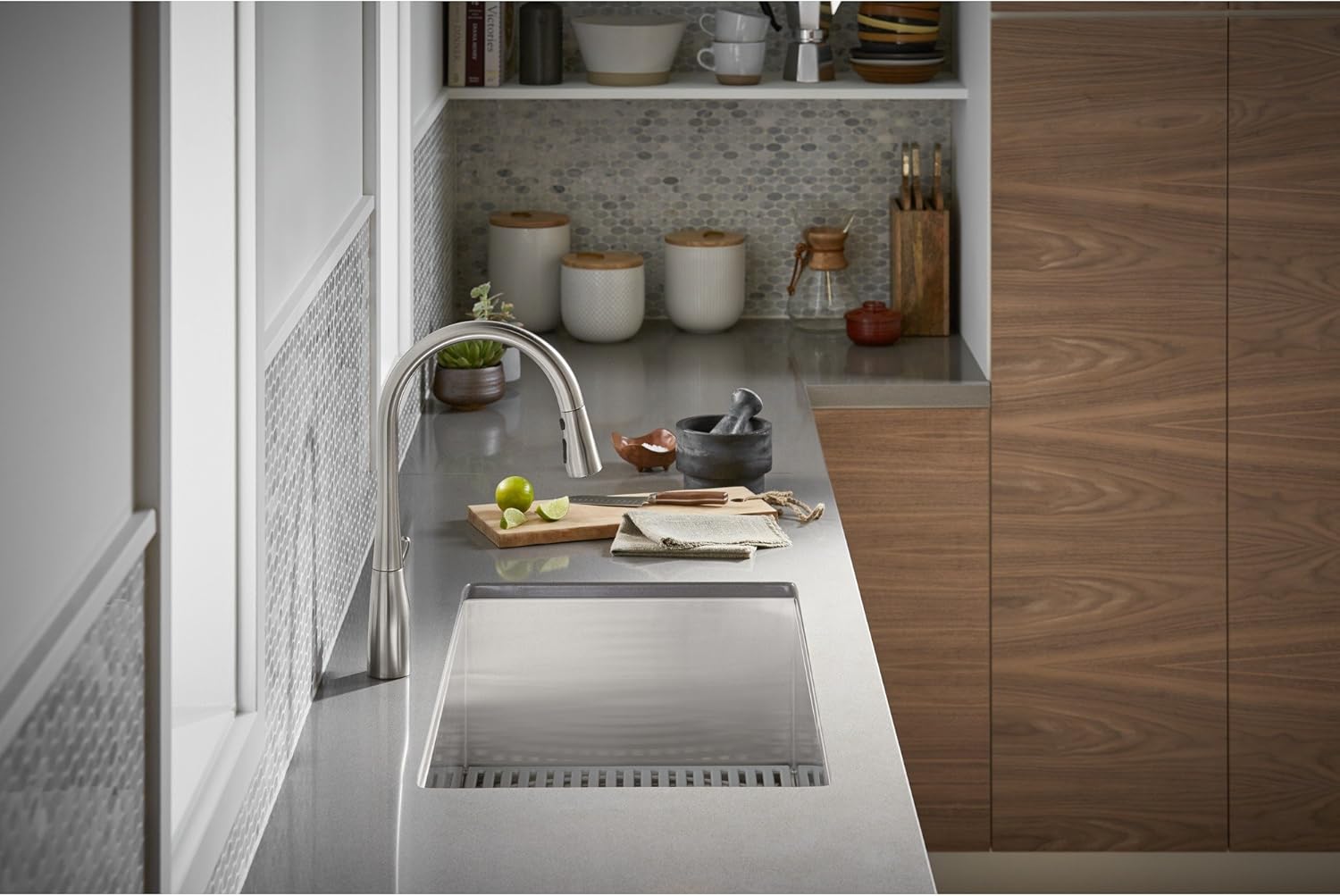 Sterling K-20022-PC-NA Ludington 32" Under Mount Single Bowl Kitchen Sink with Accessories, 32 inch, Stainless Steel